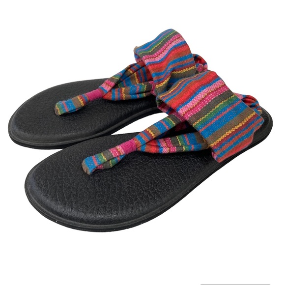 Sanuk Cabaret Kauai Blanket Yoga Sling Burst Prints Sandals 1091531 Size 7 - Picture 2 of 7